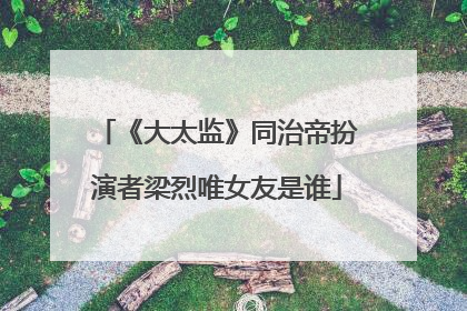 《大太监》同治帝扮演者梁烈唯女友是谁