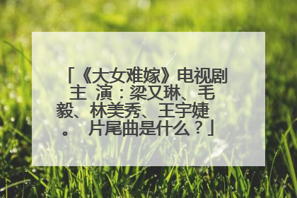 《大女难嫁》电视剧 主 演:梁又琳、毛毅、林美秀、王宇婕 。 片尾曲是什么?