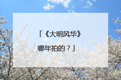 《大明风华》哪年拍的?