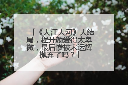 《大江大河》大结局，程开颜爱得太卑微，最后惨被宋运辉抛弃了吗？