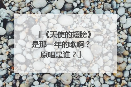 《天使的翅膀》是那一年的歌啊？原唱是谁？