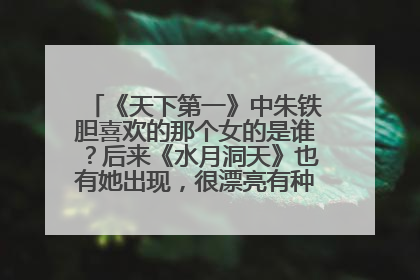 《天下第一》中朱铁胆喜欢的那个女的是谁?后来《水月洞天》也有她出现,很漂亮有种婉约娇柔的古典美。