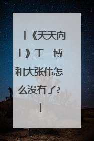 《天天向上》王一博和大张伟怎么没有了?