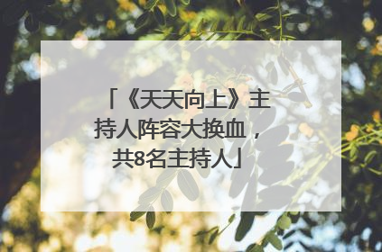 《天天向上》主持人阵容大换血,共8名主持人