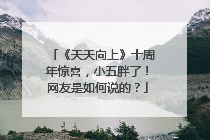 《天天向上》十周年惊喜,小五胖了!网友是如何说的?