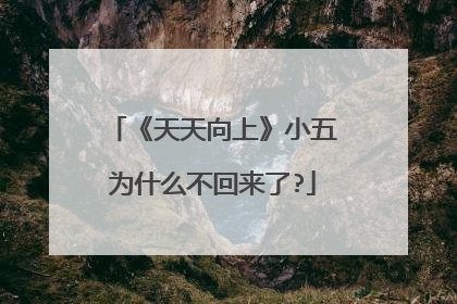 《天天向上》小五为什么不回来了?