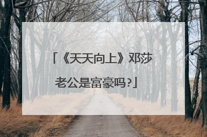 《天天向上》邓莎老公是富豪吗?