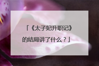 《太子妃升职记》的结局讲了什么?