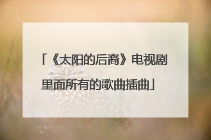 《太阳的后裔》电视剧里面所有的歌曲插曲