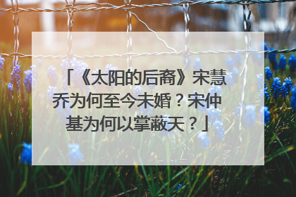《太阳的后裔》宋慧乔为何至今未婚？宋仲基为何以掌蔽天？