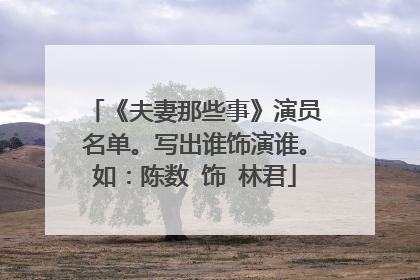 《夫妻那些事》演员名单。写出谁饰演谁。如:陈数 饰 林君