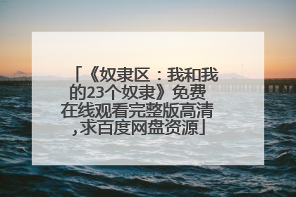 《奴隶区:我和我的23个奴隶》免费在线观看完整版高清,求百度网盘资源