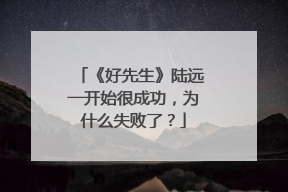 《好先生》陆远一开始很成功，为什么失败了？