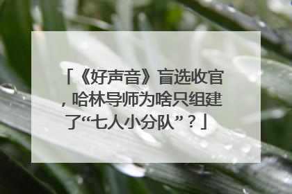 《好声音》盲选收官，哈林导师为啥只组建了“七人小分队”？