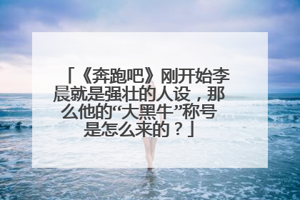 《奔跑吧》刚开始李晨就是强壮的人设,那么他的“大黑牛”称号是怎么来的?