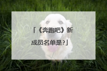 《奔跑吧》新成员名单是?