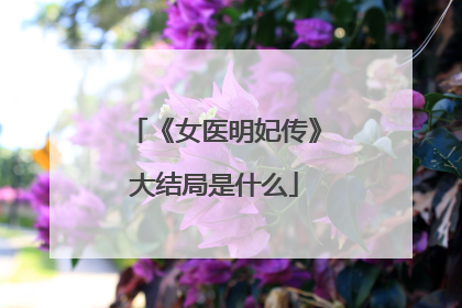 《女医明妃传》大结局是什么