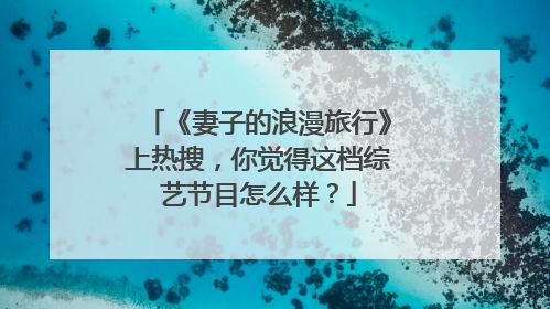 《妻子的浪漫旅行》上热搜，你觉得这档综艺节目怎么样？