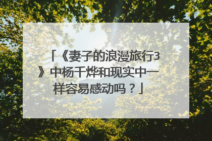 《妻子的浪漫旅行3》中杨千烨和现实中一样容易感动吗？