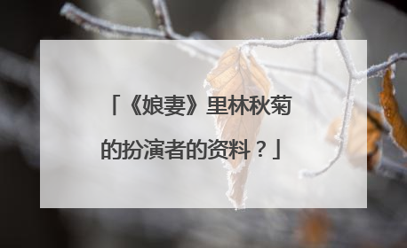 《娘妻》里林秋菊的扮演者的资料？