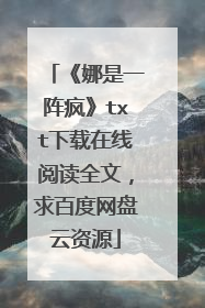 《娜是一阵疯》txt下载在线阅读全文,求百度网盘云资源