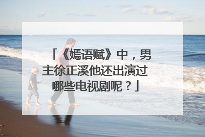 《嫣语赋》中，男主徐正溪他还出演过哪些电视剧呢？