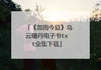 《忽而今夏》乌云珊丹电子书txt全集下载