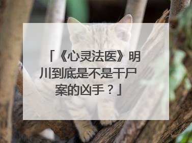 《心灵法医》明川到底是不是干尸案的凶手？