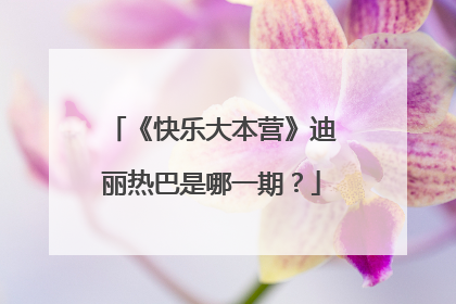 《快乐大本营》迪丽热巴是哪一期?