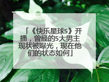 《快乐星球5》开播，曾经的5大男主现状被曝光，现在他们的状态如何