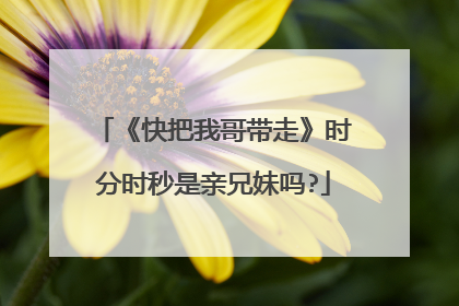 《快把我哥带走》时分时秒是亲兄妹吗?