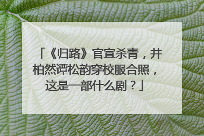 《归路》官宣杀青，井柏然谭松韵穿校服合照，这是一部什么剧？