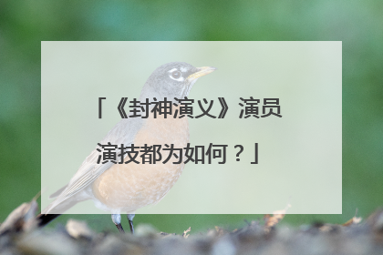 《封神演义》演员演技都为如何?