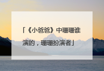 《小爸爸》中珊珊谁演的,珊珊扮演者