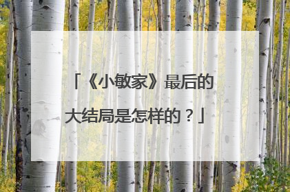 《小敏家》最后的大结局是怎样的？