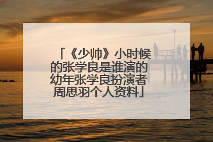 《少帅》小时候的张学良是谁演的幼年张学良扮演者周思羽个人资料