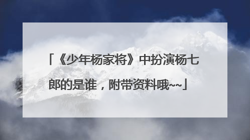 《少年杨家将》中扮演杨七郎的是谁，附带资料哦~~