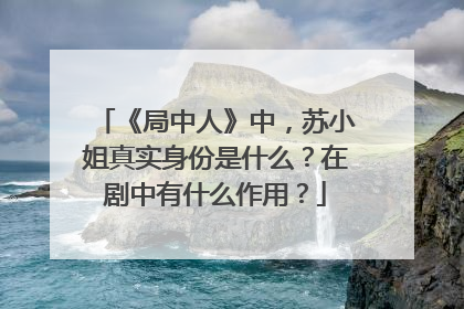 《局中人》中，苏小姐真实身份是什么？在剧中有什么作用？
