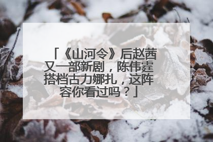 《山河令》后赵茜又一部新剧，陈伟霆搭档古力娜扎，这阵容你看过吗？