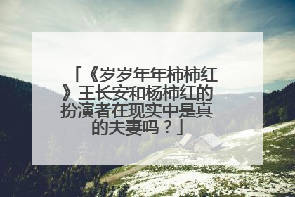 《岁岁年年柿柿红》王长安和杨柿红的扮演者在现实中是真的夫妻吗?