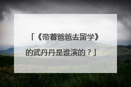 《带着爸爸去留学》的武丹丹是谁演的？