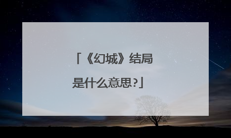 《幻城》结局是什么意思?