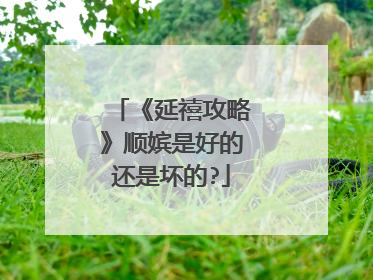 《延禧攻略》顺嫔是好的还是坏的?