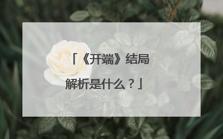 《开端》结局解析是什么？