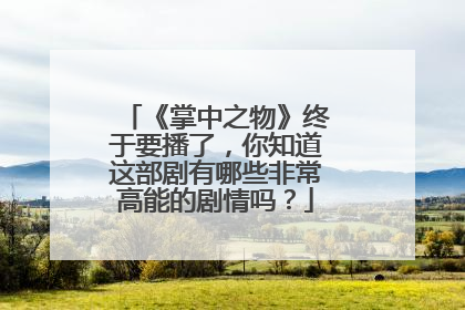 《掌中之物》终于要播了,你知道这部剧有哪些非常高能的剧情吗?