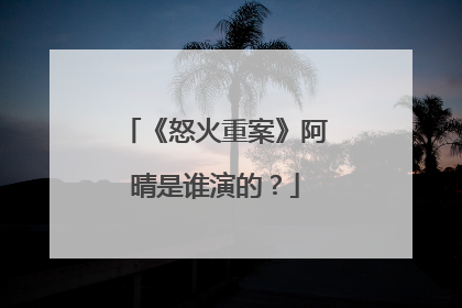 《怒火重案》阿晴是谁演的？