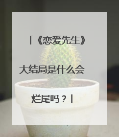 《恋爱先生》大结局是什么会烂尾吗?