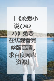 《恋爱小说(2022)》免费在线观看完整版高清,求百度网盘资源