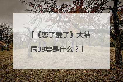 《恋了爱了》大结局38集是什么?