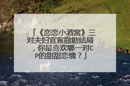 《恋恋小酒窝》三对夫妇官宣撒糖结局，你最喜欢哪一对CP的甜甜恋情？